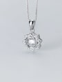 thumb 925 Sterling Silver Rhinestone Minimalist Geometric Pendant 1