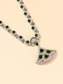 thumb Brass Cubic Zirconia Leaf Luxury Necklace 2