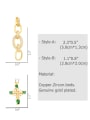 thumb Brass Cubic Zirconia Cross Vintage Drop Earring 4
