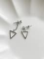 thumb 925 Sterling Silver Hollow Triangle Minimalist Stud Earring 0