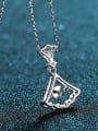 thumb Sterling Silver Moissanite Triangle Dainty Necklace 0