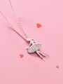 thumb 925 Sterling Silver Cubic Zirconia Angel Cute Necklace 4