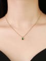 thumb Stainless steel Glass Stone Geometric Vintage  Bead Chain Necklace 2
