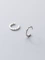 thumb 925 Sterling Silver Irregular Twist Minimalist Clip Earring 2