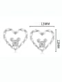 thumb Alloy Cubic Zirconia Heart Minimalist Stud Earring 1