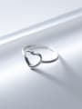 thumb 925 Sterling Silver Hollow Heart Minimalist Band Ring 3