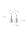 thumb 925 Sterling Silver Imitation Pearl Water Drop Minimalist Hook Earring 3