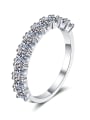 thumb Sterling Silver Moissanite White Geometric Dainty Engagement Rings 2