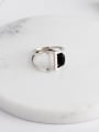 thumb 925 Sterling Silver Resin Geometric Vintage Band Ring 1
