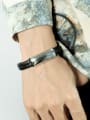 thumb Stainless steel Leather Geometric Hip Hop Link Bracelet 1