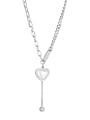 thumb Titanium Steel Imitation Pearl Heart Minimalist Tassel Necklace 4
