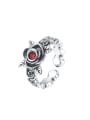 thumb 925 Sterling Silver Cubic Zirconia Flower Vintage Band Ring 0