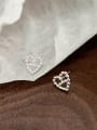 thumb 925 Sterling Silver Bead Heart Minimalist Stud Earring 3