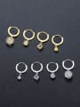 thumb Brass Cubic Zirconia Geometric Dainty Huggie Earring 0