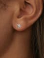 thumb 925 Sterling Silver Moissanite Clover Minimalist Stud Earring 1