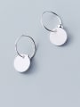thumb 925 sterling silver  Simple geometric minimalist huggie earring 0