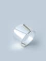 thumb 925 Sterling Silver Irregular Minimalist Band Ring 0