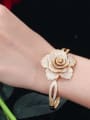thumb Brass Cubic Zirconia Luxury Flower  Ring and Bangle Set 2