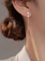 thumb 925 Sterling Silver Cubic Zirconia Tassel Minimalist Threader Earring 1