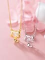 thumb 925 sterling silver rhinestone Cute cat  Pendant necklace 2