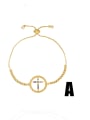thumb Brass Cubic Zirconia Cross Hip Hop Adjustable Bracelet 1