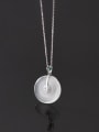 thumb 925 Sterling Silver Opal Geometric Minimalist Necklace 2