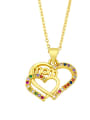 thumb Brass Cubic Zirconia Hollow Heart Vintage Necklace 2