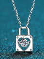 thumb Sterling Silver 0.3 CT Moissanite Locket Dainty Necklace 0