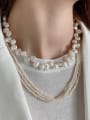 thumb 925 Sterling Silver Freshwater Pearl Geometric Vintage Necklace 1