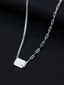 thumb 925 Sterling Silver Geometric Letter Minimalist Necklace 0