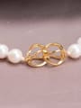 thumb Brass Freshwater Pearl Round Minimalist Long Strand Necklace 3