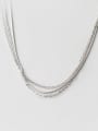 thumb 925 Sterling Silver Minimalist Multi Strand Necklace 1