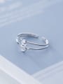 thumb 925 Sterling Silver Cubic Zirconia  Number 5 Minimalist Free Size Ring 3