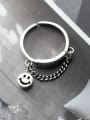 thumb 925 Sterling Silver Vintage chain smiley face ring 2