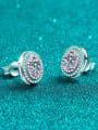 thumb 925 Sterling Silver Moissanite Geometric Classic Stud Earring 2