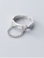 thumb 925 Sterling Silver Round Vintage Free Size Band Ring 1