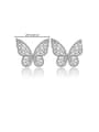 thumb Brass Cubic Zirconia Butterfly Dainty Stud Earring 1
