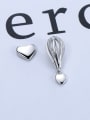 thumb 925 Sterling Silver Asymmetrical Heart Balloon Classic Stud Earring 3