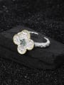 thumb 925 Sterling Silver Cubic Zirconia Clover Classic Band Ring 3