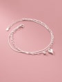 thumb 925 Sterling Silver  Minimalist Heart Anklet 1