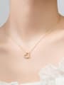 thumb 925 Sterling Silver Cubic Zirconia Hollow  Heart Dainty Necklace 2