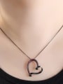 thumb Copper Cubic Zirconia Heart Vintage Pendant Necklace 1