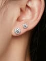 thumb 925 Sterling Silver Moissanite Geometric Classic Stud Earring 1
