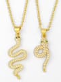 thumb Brass Cubic Zirconia Snake Vintage Necklace 0