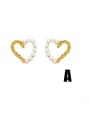 thumb Brass Imitation Pearl Pentagram Trend Stud Earring 1