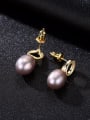 thumb 925 Sterling Silver Freshwater Pearl Hollow Round  Minimalist Drop Earring 3