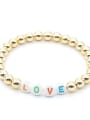 thumb Stainless steel Bead Multi Color Letter Bohemia Stretch Bracelet 3