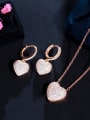 thumb Brass Cubic Zirconia Vintage Heart  Earring and Necklace Set 2