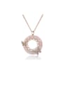 thumb Copper Rhinestone Round Minimalist butterfly Necklace 0