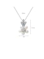 thumb Copper Cubic Zirconia Dainty Pearl flowers  Necklace 2